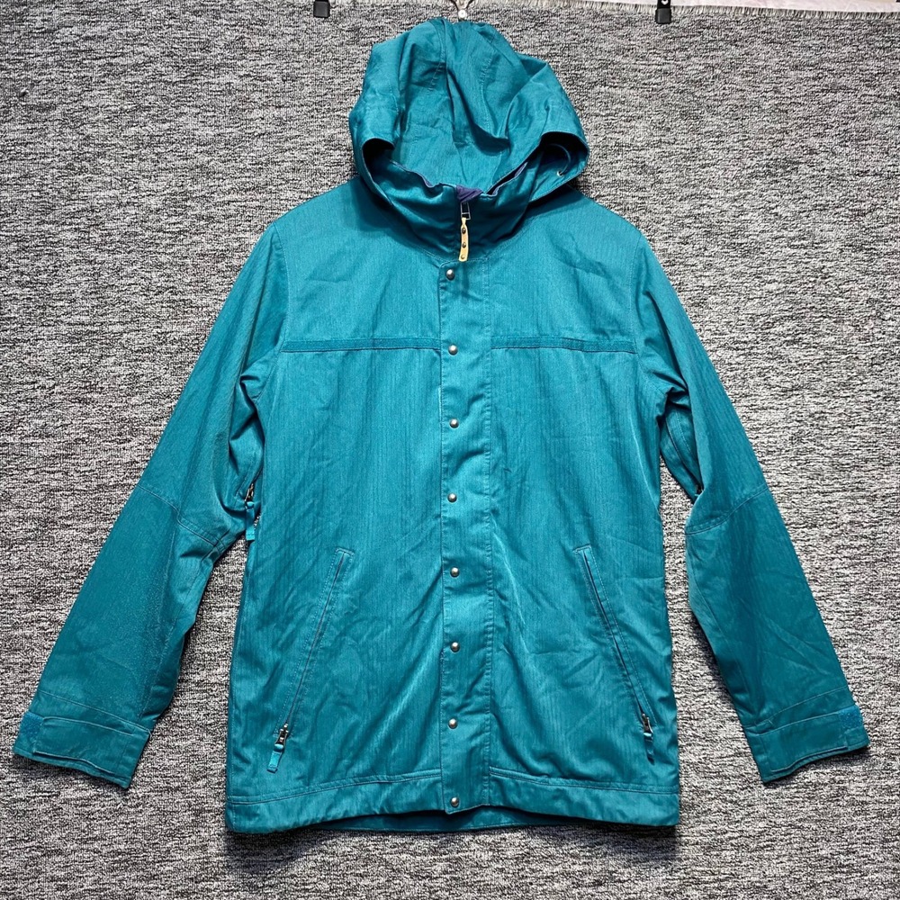 Burton Dryride Da Nang Snowboard Jacket Women L Teal Blue Snow Ski Coat 10105